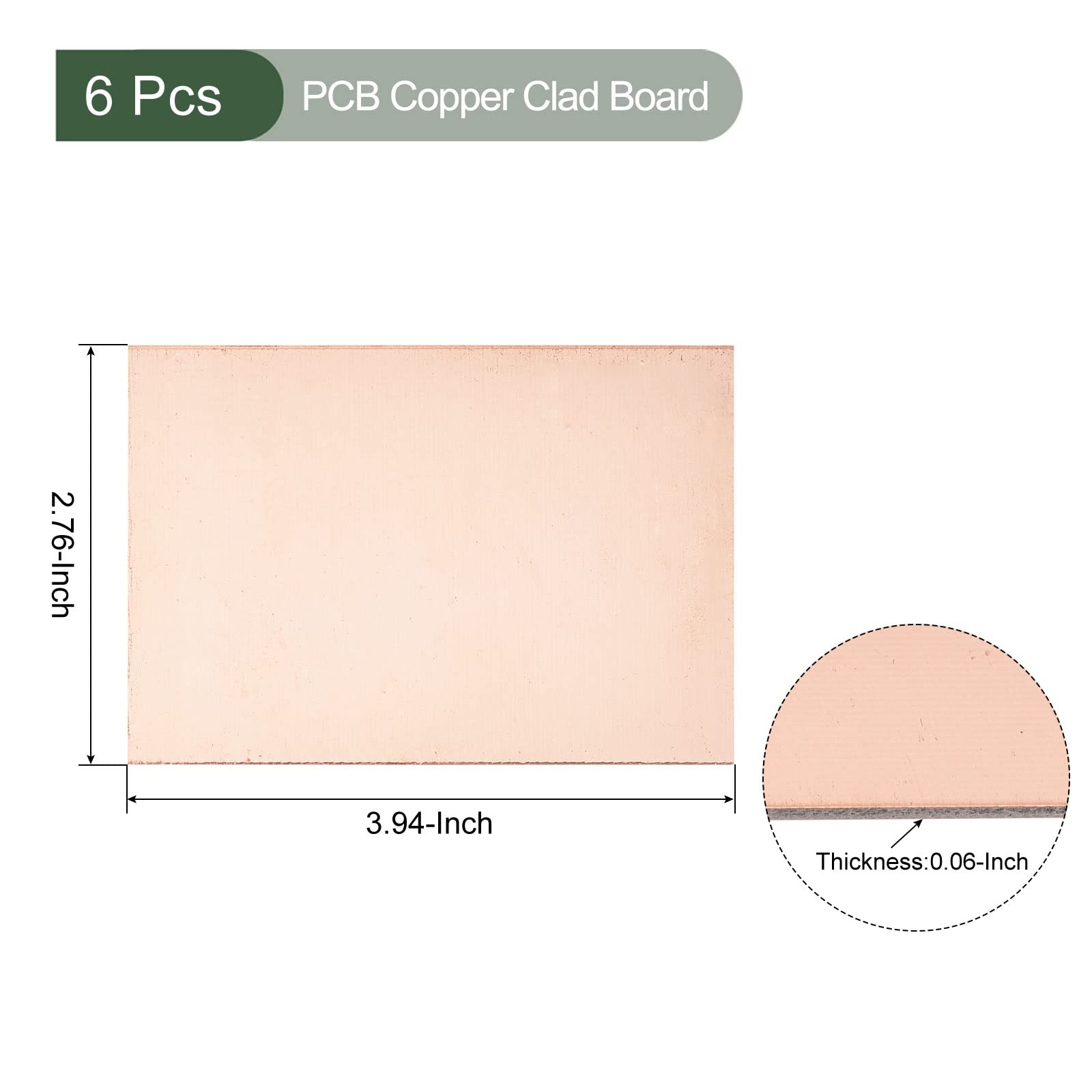 YOKIVE 6 Pcs PCB Copper Clad Board, FR4 Single-Sided Blank Circuit Boards, Great for Electronic Hobbies Etching - Image 2