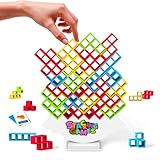 iuuoi 64 PCS Tetra Board Game for Kids and Adults, Balance Stacking Game for 2 Players+ Party, Family and Friends,Tower Stack Team Building Blocks Toy