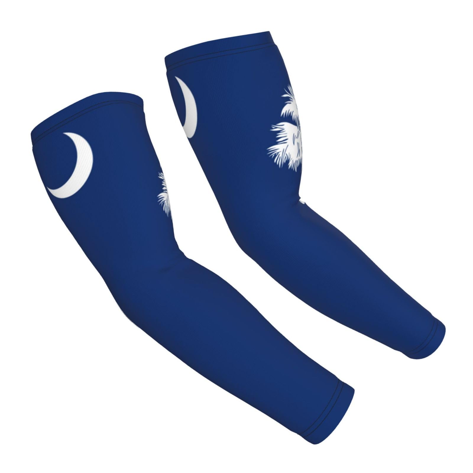 CUTEDWARF South Carolina State Flag Sun Protection Arm Long Sleeve Protector Unisex Outdoor Sports Protective Sleeve Guard