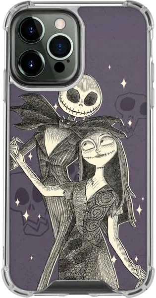Skinit Clear Phone Case Compatible with iPhone 14 Pro Max - Officially Licensed Disney The Nightmare Before Christmas Jack and Sally Art Design