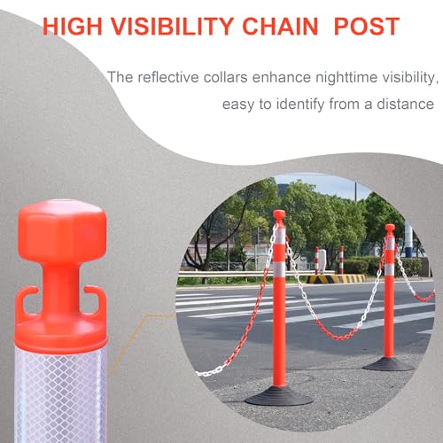 Image of OrangeStar 6 Pack Traffic Delineator Post Cones, 40 inch Orange Safety Barrier