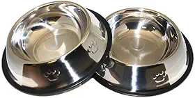 Kit 2 Comedouro 600ml Inox Tigela Pote Ração Água Cão Médio Grande