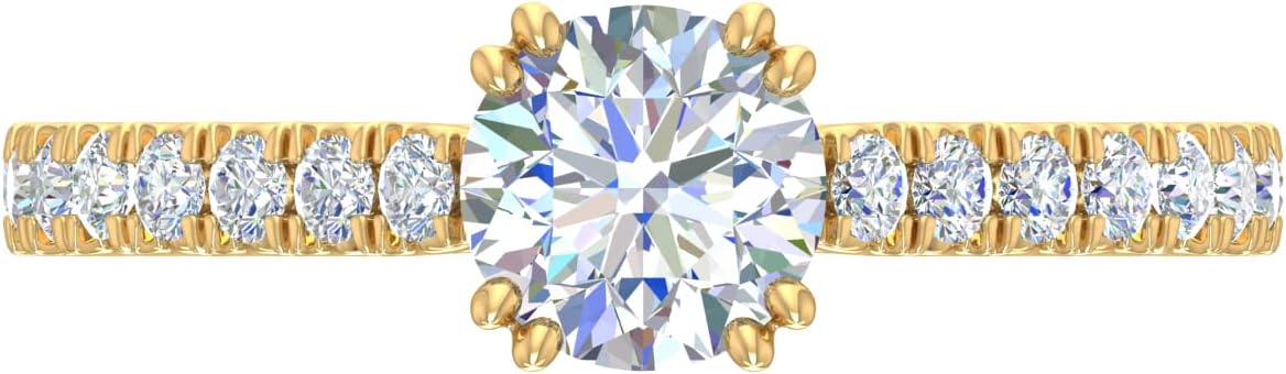 1 Carat Prong Set Diamond Engagement Ring in 14K Solid Gold