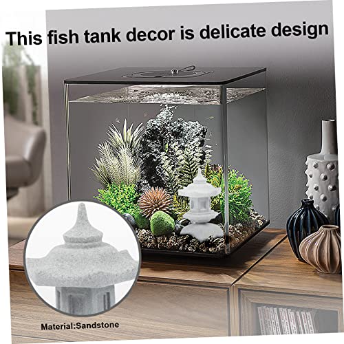 Image of Stone Lamp Shape Aquarium Ornament 3.62X1.96X1.85In Fish Tank Decoration Micro Landscape Decor for Bonsai Garden and Aquatic Pets
