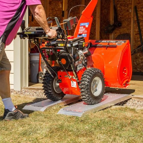 Guardian S-4812-1500-P Dual Runner Shed Ramps with Punch Plate Surface - 12\" Wide, 4\' Long