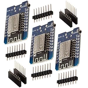 AZDelivery 3 x D1 Mini NodeMCU WiFi Board ESP8266-12F CH340G WLAN ESP8266 Micro USB Lua Module 3.3V 500mA compatible…