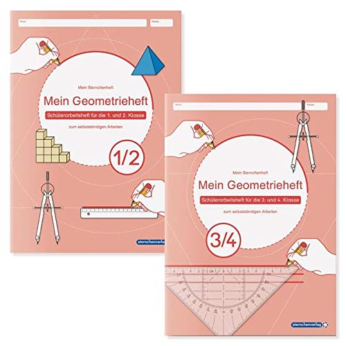 Mein Geometrieheft 1/2 und 3/4 im Set: geeignet für die 1. bis 4. Klasse, beinhaltet motivierende Arbeitsseiten zum Thema Form und Raum