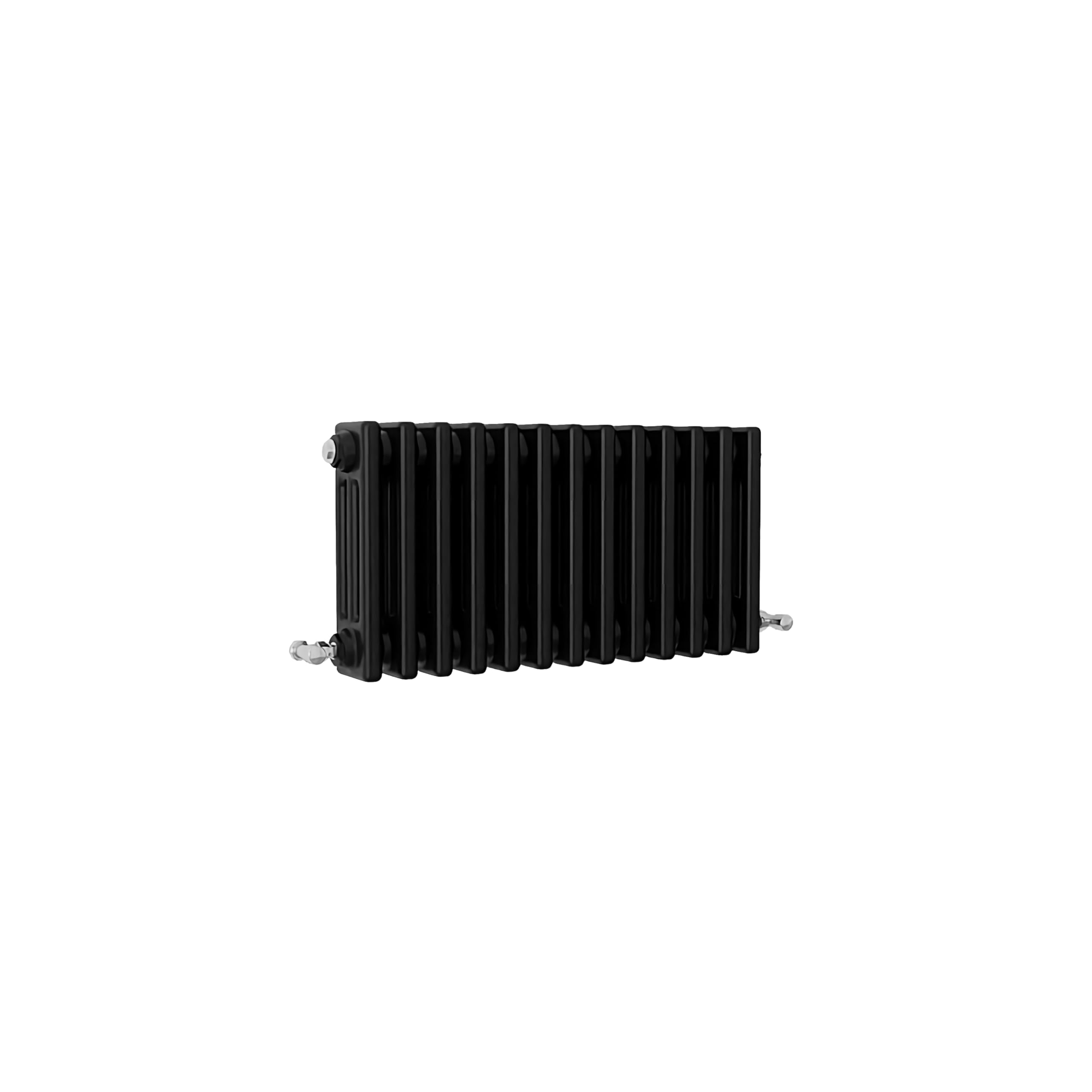 Sline Sanitary Black Traditional 3 Column Cast Iron Style Radiator Horizontal 300X605mm