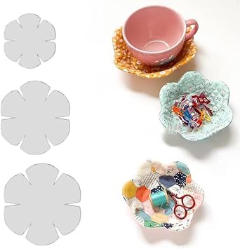 3Pcs 3size Bowl Wrap Template Sewing Pattern Template Quilting Patchwork Ruler DIY Craft Sewing ToolsWhite
