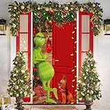 Weihnachten Tür Abdeckung Dekoration, 200 x 90 cm Weihnachten Hängen Banner Hintergrund, Elfen Hängens Banner, Weihnachtstürabdeckung, für Haus Haustür Veranda Weihnachtens Deko