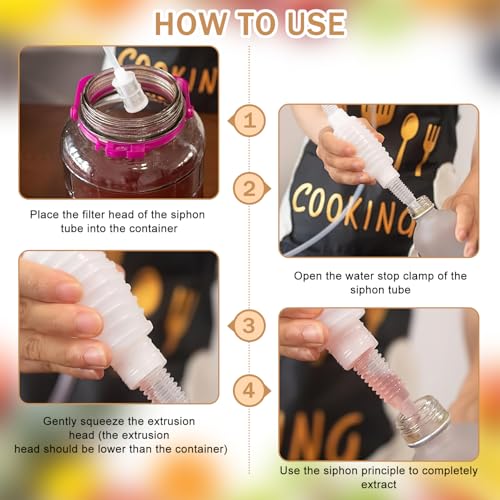 Image of TecoKart Brewing Making Tool Siphon Pump Home Brew Syphon Tube Pipe Hose 1.6m Wine Beer Making Filter Tool Wine Making Supplies Portable Water Pump for Liquid Transfer