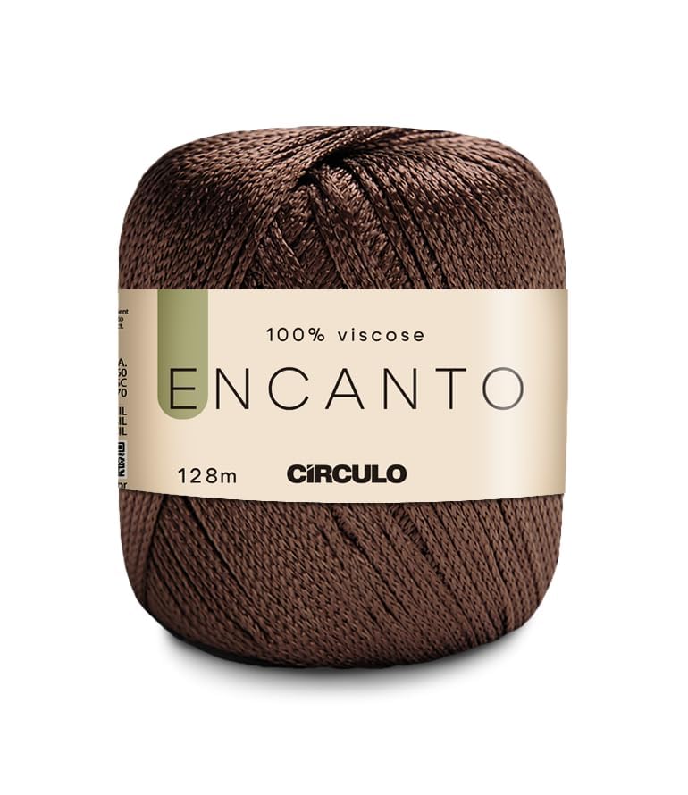 Image of CIRCULO Encanto Yarn 100% Viscose - Luxury & Shine - Light Worsted Weight Yarn - 140 yds, 3.52 oz - Color 7382 - Chocolate