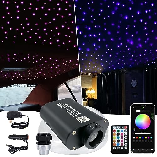 Image of Firework 16W RGBW LED Fiber Optic Lights Star Ceiling Light Kit, Remote+APP+Music Mode Sound Sensor for Car & Home Decoration with Optical Fiber 550pcs 0.03in 13.1ft/4m