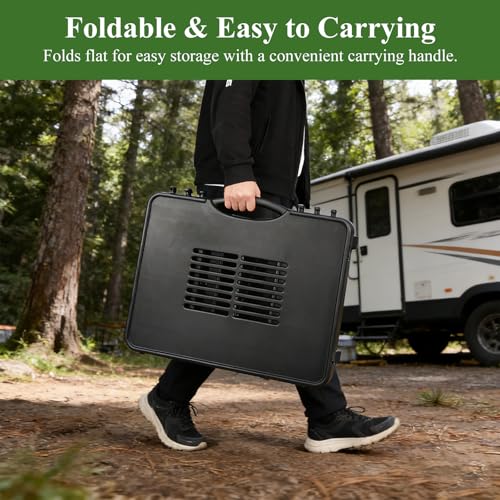 Image of Foldable Griddle Stand for Blackstone 17 inch and 22 inch Tabletop Griddle, Portable Grill Table with Adjustable Legs /Hooks, Folding Grill Table for Ninja OG /Weber QSeries-BBQ Stand for Outdoor, Camping
