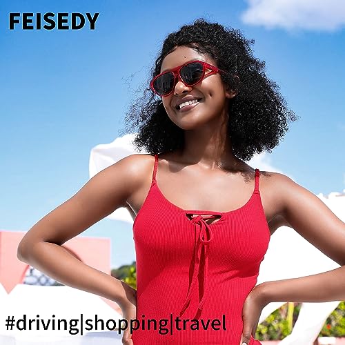 FEISEDY Sunglasses Women Men Polarized, Small 70s Aviator Frame, Retro Vintage Sun Glasses B23732