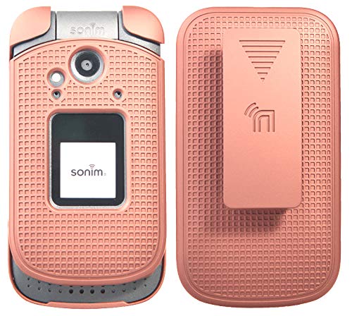 Case with Clip for Sonim XP3, Nakedcellphone [Rose Gold Pink] Protective Snap-On Cover with [Rotating/Ratchet] Belt Hip Holster Holder Combo for Sonim XP3 Flip Phone (XP3800)