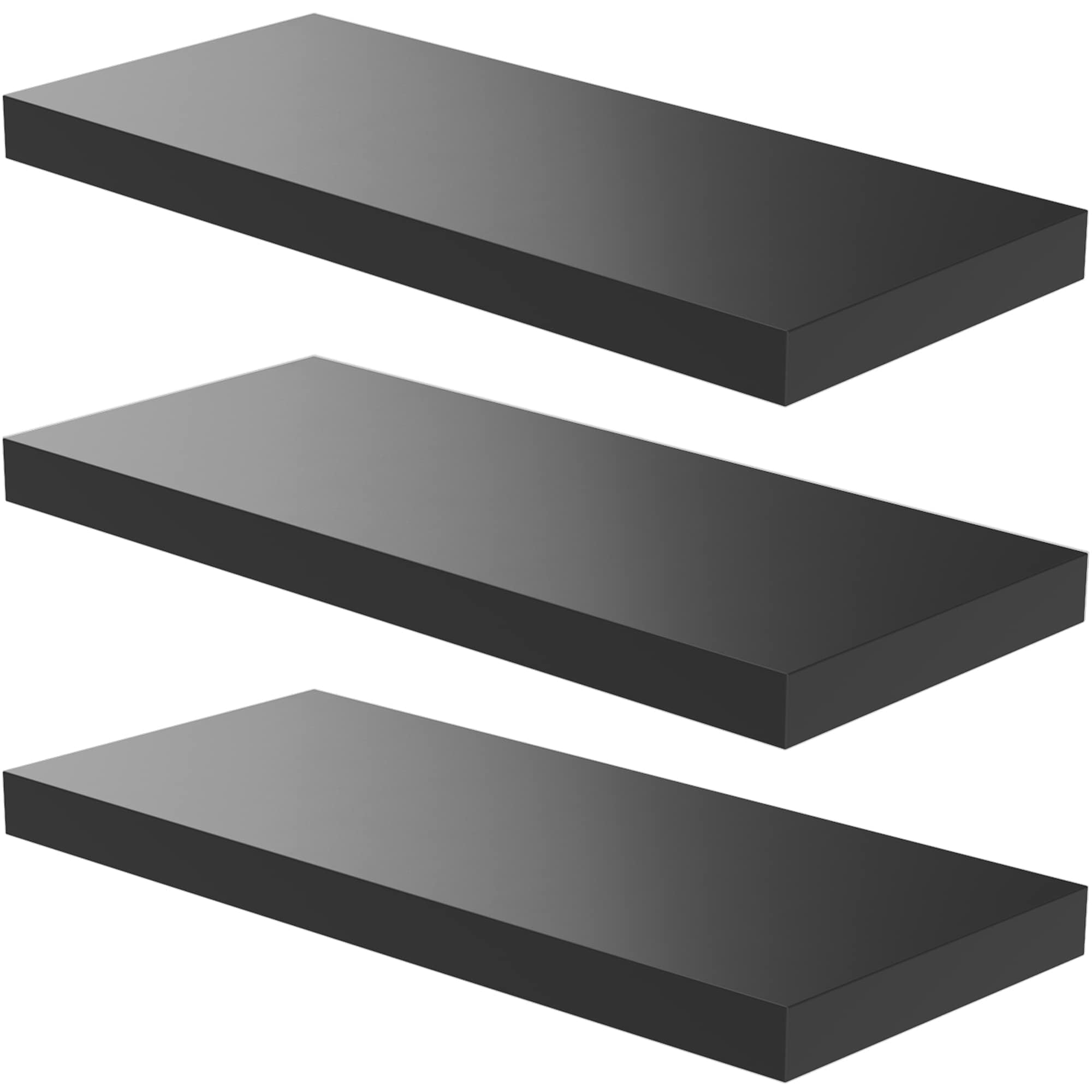 JPND Floating Shelf, Set of 3 Wall Shelf, 30 in W x 12.75 in D x 2 in H Wooden Floating Wall Shelf with Invisible Brackets for Living Room/Bedroom/