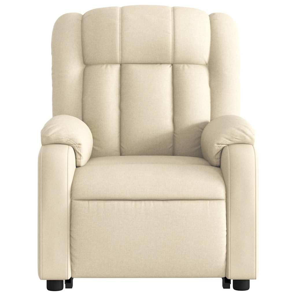 Elektrischer Relaxsessel Creme 78x92x98 cm mit Aufstehhilfe & Liegefunktion bis 135° Bequemer Lesesessel aus Stoff für Wohnzimmer Schlafzimmer und Seniorengerechtes Sitzen