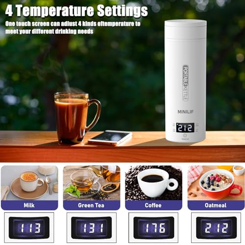 Hervidor eléctrico portátil MINILIF 500ml blanco miniatura 3