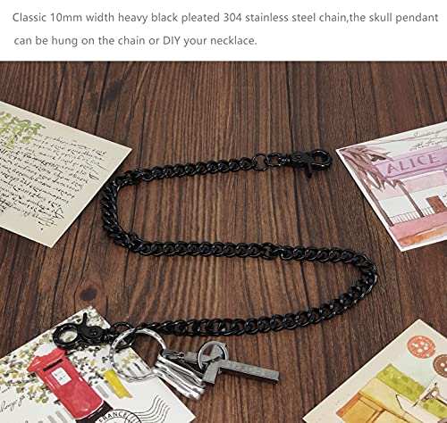 ABC STORY Mens Vintage Gothic Jesus Cross Biker Wallet with Zipper Coins Pocket Black3