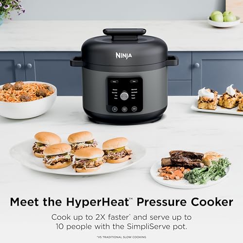 Ninja HyperHeat 9-in-1 Electric Pressure Cooker | 6.5 Qt Multi Cooker with Sear/Sauté, Slow Cooker, Rice Cooker, Sous Vide | 1200W | Fast Cooking, PFAS-Free Pot | Dark Gray | PC201GY - Image 3