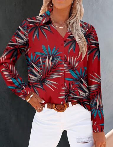 Image of Magritta Long Sleeve Shirts for Women Fashion Button Down Blouse Tops