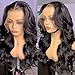 HANSAMU Body Wave Lace Front Human Hair Wigs Transparent Lace Frontal Wigs for Black Women Glueless Wigs (Natural Color 30 Inch)