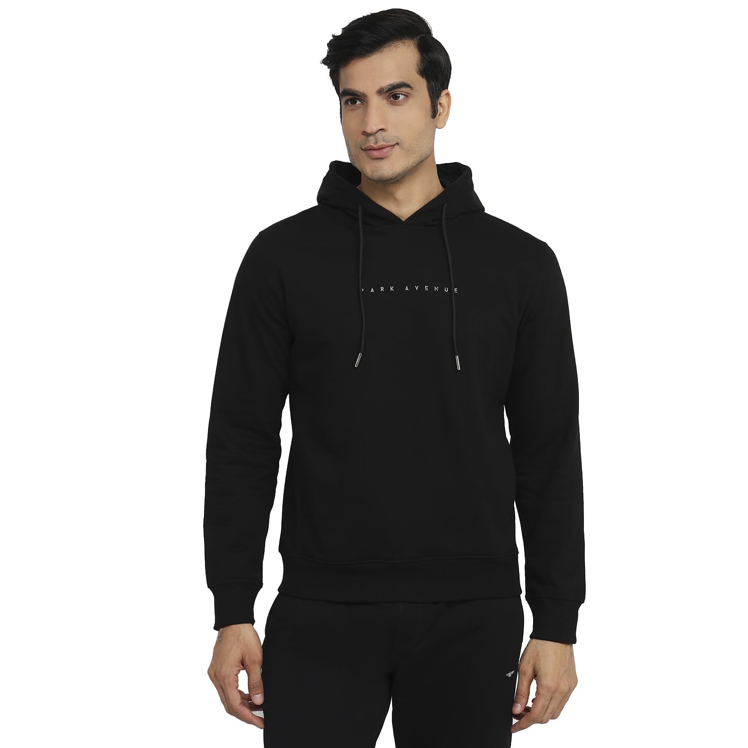 park avenue Men Slim Fit Solid Pattern Cotton Polyester Blend Hooded Full Sleeve Casual Sweatshirt-picture-36