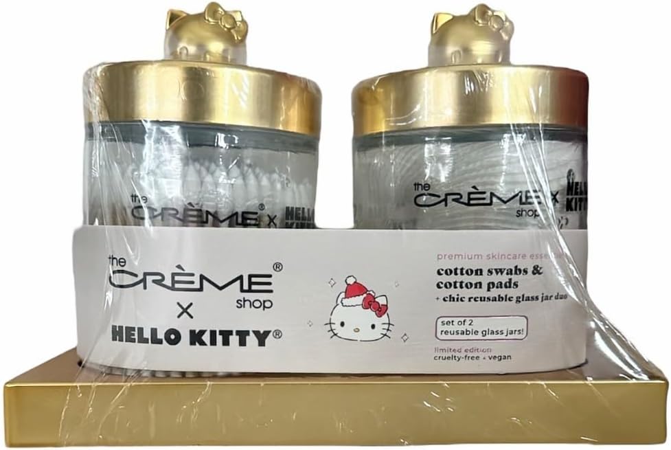 The Creme Shop Cotton swabs & Cotton Pads Set of 2 Gold