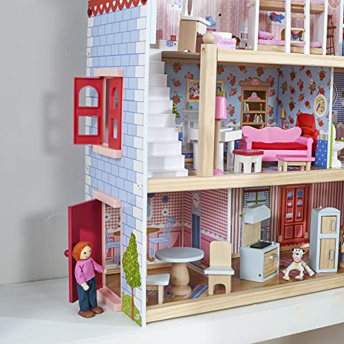 KidKraft Chelsea Doll Cottage Wooden Dollhouse with 16 Accessories, Working Shutters, for 5-Inch Dolls by KidKraft - Image 6