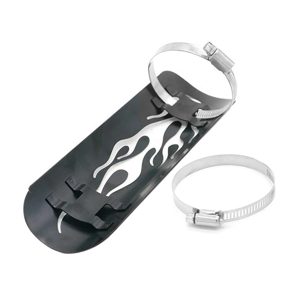 Scudo Termico Scarico Moto Protezione Della Copertura Dello Scudo Termico Del Tubo Del Silenziatore Di Scarico Cromato Per Moto Per Per Dyna Per Softail Per Sportster(02 Silver)
