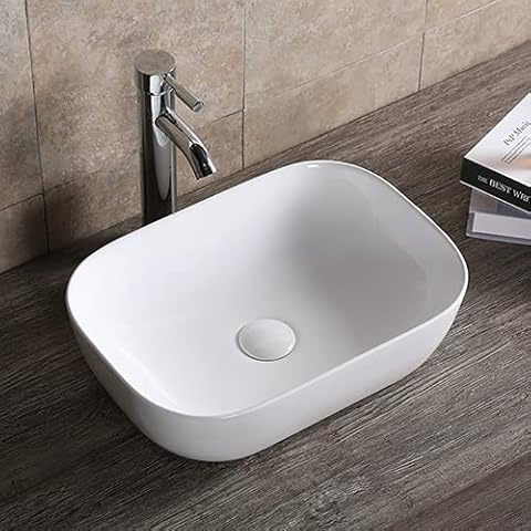Design Bathroom Sink Basin 490 x 470 x 150 MM, White, with Lotus effect Art-Of-Baan 5049 Cover