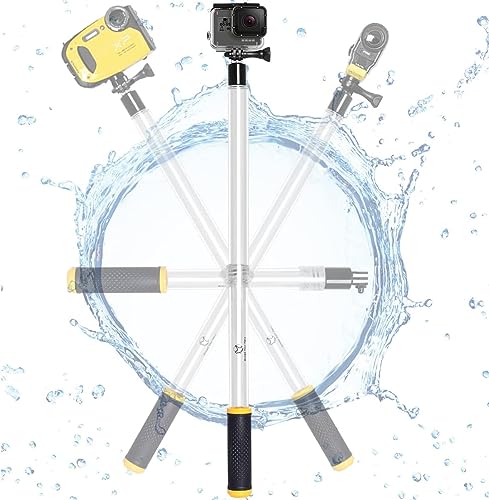Image of Action Camera Non-Slip Waterproof Selfie Stick Extendable Handler Pole Floating Hand Grip w /Wrist Strap for GoPro Insta360 Akaso Action Camera Diving Surfing Snorkeling Rafting Kayaking (14-24 Inch)