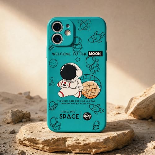 Image of Cosmic Silicone Astronaut Case for iPhone 11, Cute Soft Touch Designer Protective Cover, AstroShield Shockproof Defense with Matte Anti-Slip Grip | Astro Moss