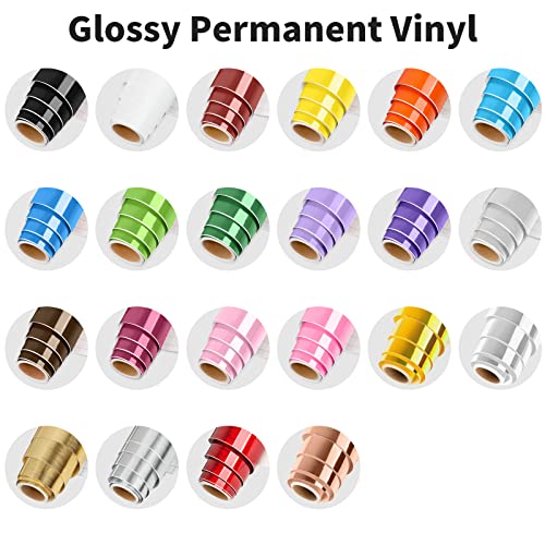 Image of Glossy Brown Permanent Vinyl Roll for Cutting Machine, Lya Vinyl 12 inch x 12Ft Permanent Outdoor Adhesive Vinyl Roll for Decor Sticker, Party Decoration