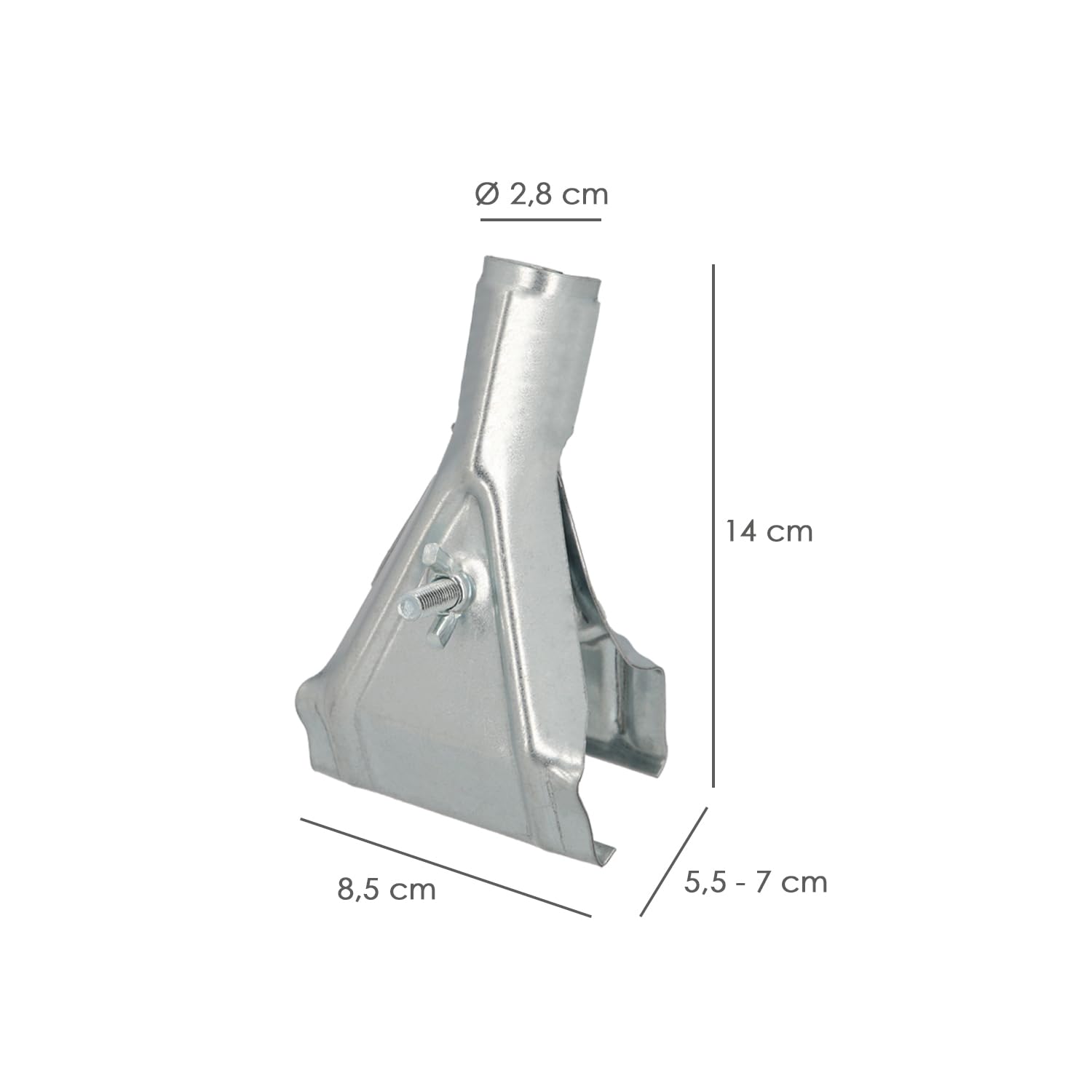 Artiglio per spazzola spazzatrice, manico ø 28 mm. Per spazzole da 55 a 70 mm. supporto spazzola spazzatrice,