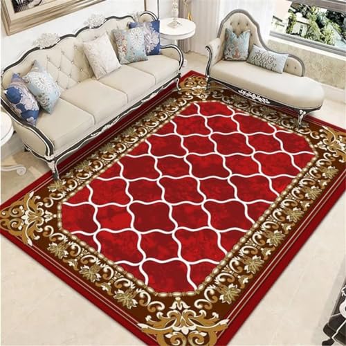 Tapete alfombra roja lavable a máquina con base de vinilo resistente para pasillo 2