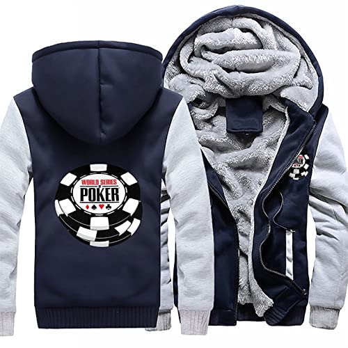 WSOP Poker Men's Fleece Sweatshirt Jacket Zip Up Warm Hoodie Thick Coat3