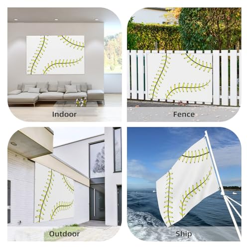 Drapeau de baseball jaune résistant aux intempéries pour cour - 8