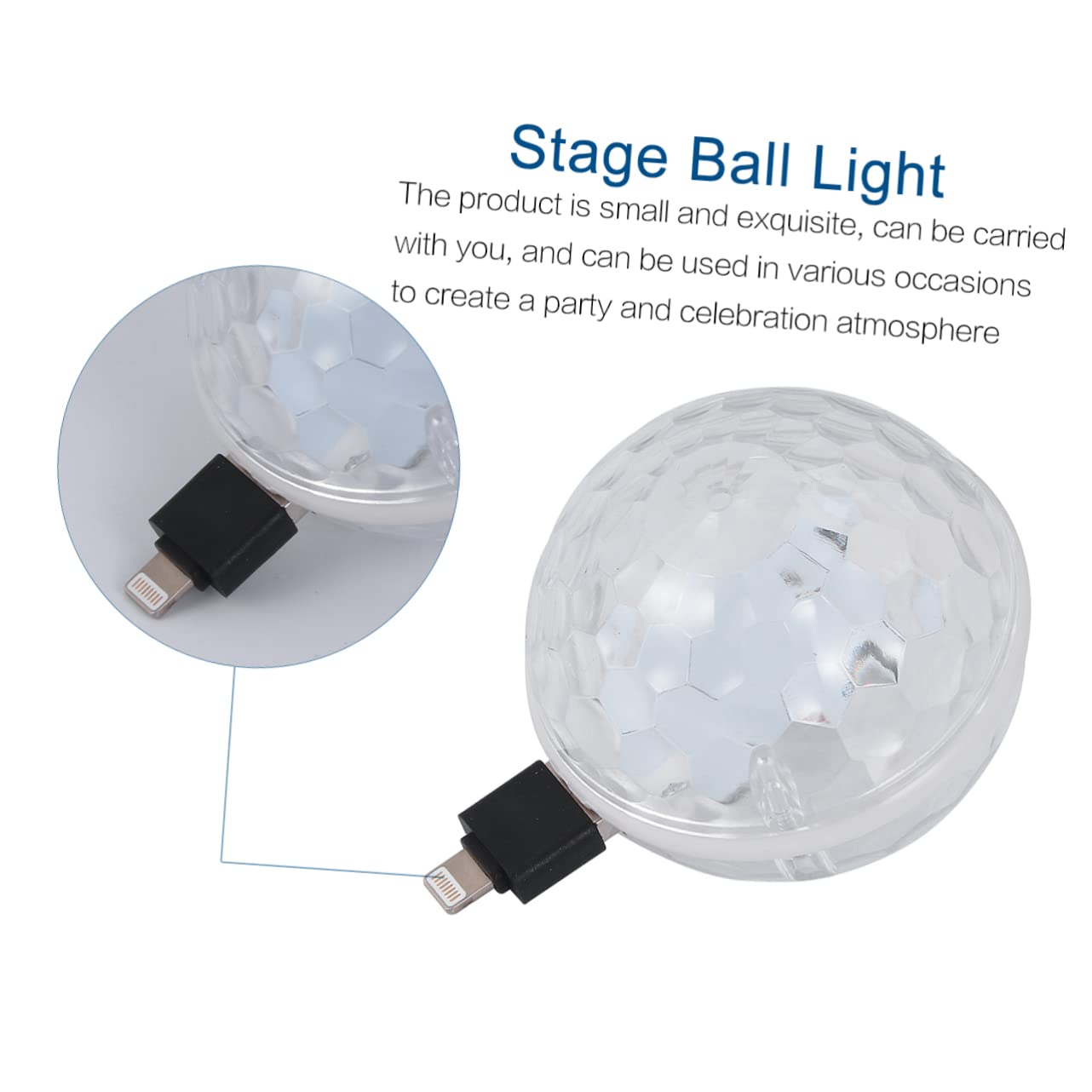 Angoily Led Stage Lights Mini Disco Ball Light Lamp Mobile Small Round Party Disco Ball