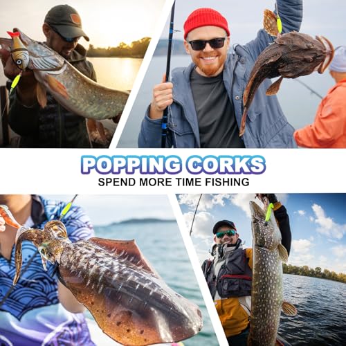 PATIKIL Fishing Floats Rigs 10 Inch, 4 Pack Oval Fishing Bobbers Popping Corks Float Weighted Bobbers Fishing Tackle with Copper Beads for Saltwater Freshwater Fishing Tackle, Green - Image 7