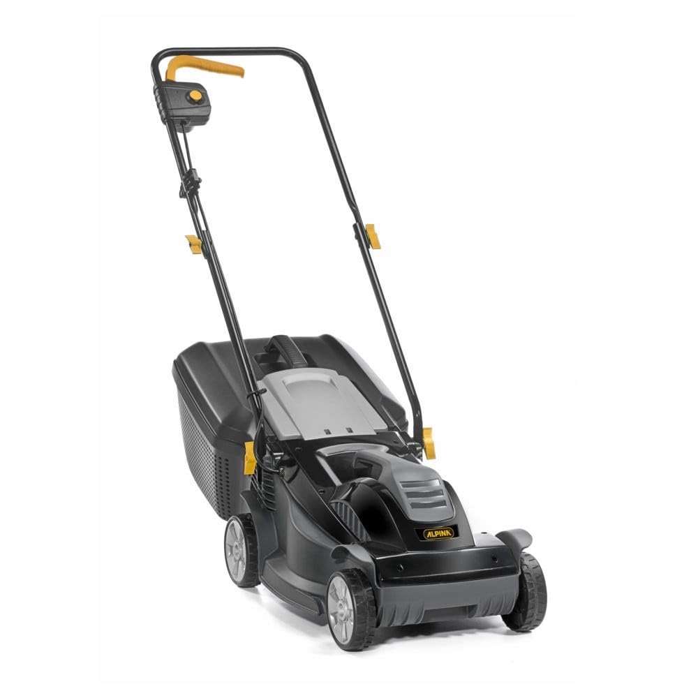 Alpina BL 380 E Tondeuse Électrique 1400 W 38 cm Bac 40 l Guidon Pliable Réglage 3 Positions