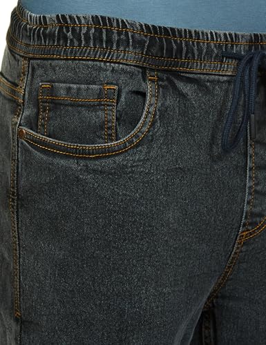 Image of INKD Men's Jogger Jeans - Mid-Rise | Cotton Blend | Stretchable Fabric| Elasticated Waistband | Classic 5 Pocket Styling | Jeans for Men | Men's Bottomwear (Available in Plus Sizes)