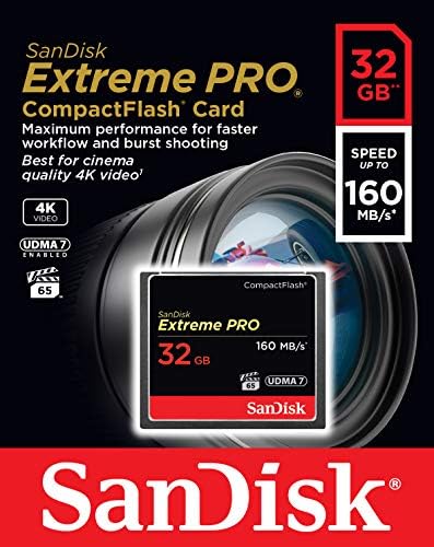 SanDisk Extreme Pro 32 GB 160 MB/s Compact Flash Memory Card - Black/Gold/Red