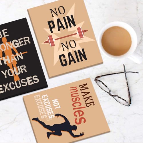 Image of CHDITB Motivational Fitness Canvas Wall Art, Inspirational Quotes Artwork, Gym Workout Wall Decor, Vintage Exercise Poster, Retro Sports Art Prints for Living Room Bedroom Decor (8X10 Inch)