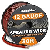 InstallGear 12 Gauge AWG 30ft Speaker Wire True Spec and Soft Touch Cable - Speaker Wire 12 Gauge - Red/Black (Great Use for Car Speakers Stereos, Home Theater Speakers, Surround Sound, Radio)