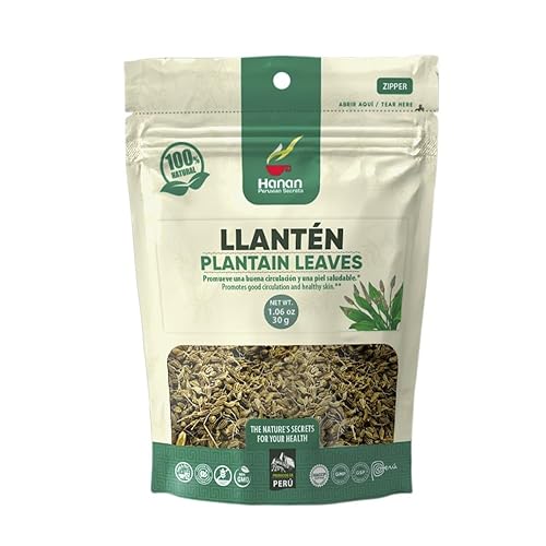 Hanan Té de hojas de plátano (Llanten) 1.1 oz (30 g) - Hojas de planta llanten sueltas y secas de Perú, 1.06 onzas (paquete de 1)