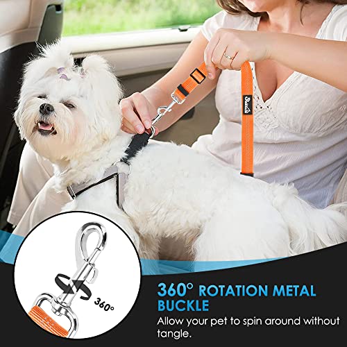 Image of SlowTon Dog Seat Belt for Car, 2 Pack Dog Car Harness Seatbelt with Bungee