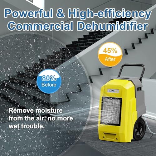 Image of ALORAIR 180 Pints LGR Industrial Dehumidifier with Pump and Drain Hose, Portable Commercial Dehumidifier with Wheels for Home, Basements, Garages, and Job Sites, 6-Year Warranty