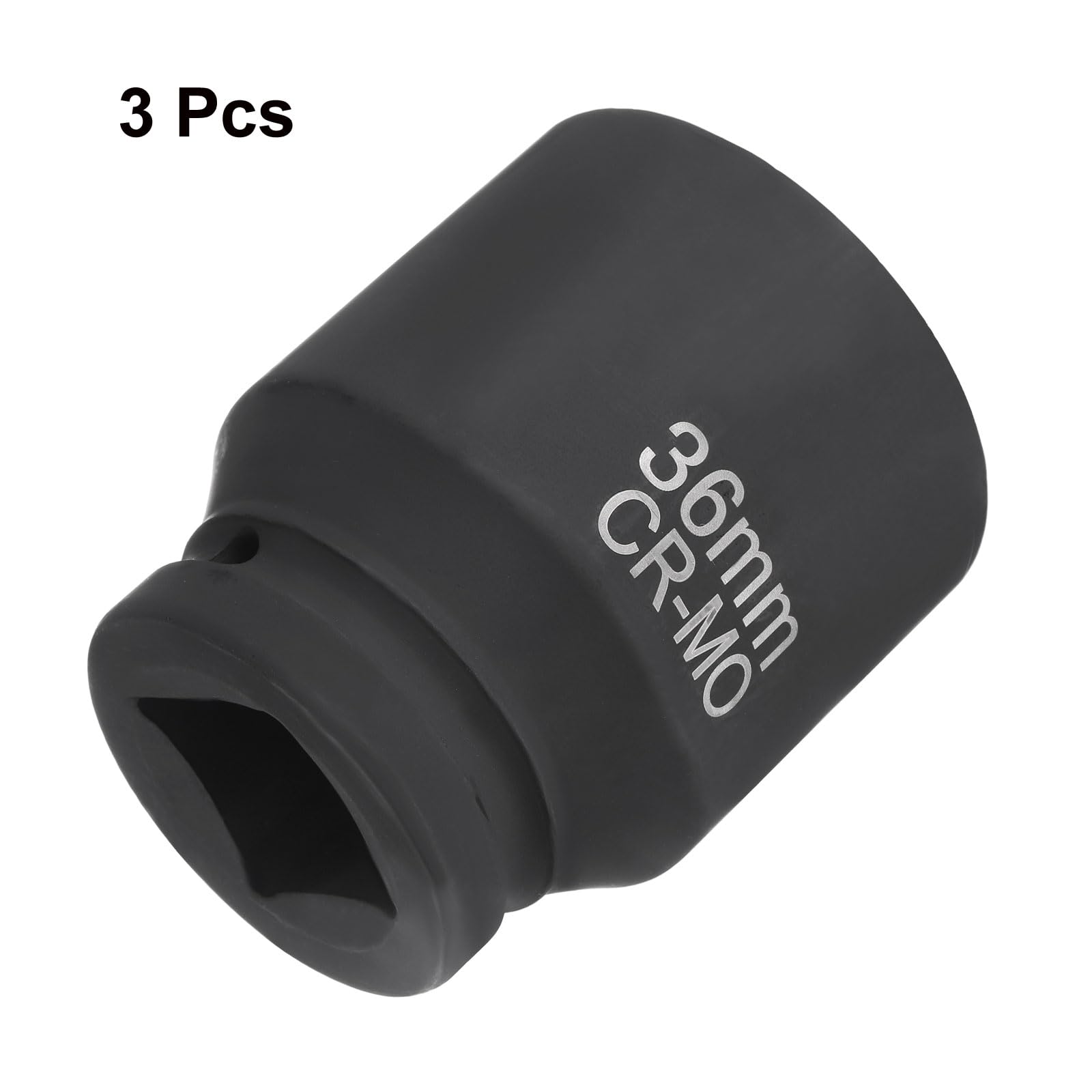 sourcing map 3 llaves de vaso cuadradas de 4 puntos de 1 pulgada, 36 mm, llave de impacto cuadrada métrica CR-MO, herramienta de manga neumática estándar para reparación de automóviles, mantenimiento